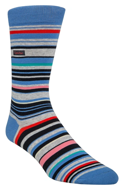 Shop Calvin Klein Multistripe Emblem Socks In Ultramarine