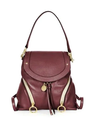 Shop See By Chloé Olga Large Leather Backpack In Grenato