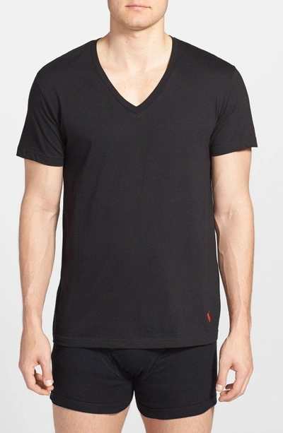 Shop Polo Ralph Lauren 3-pack V-neck T-shirts In Black