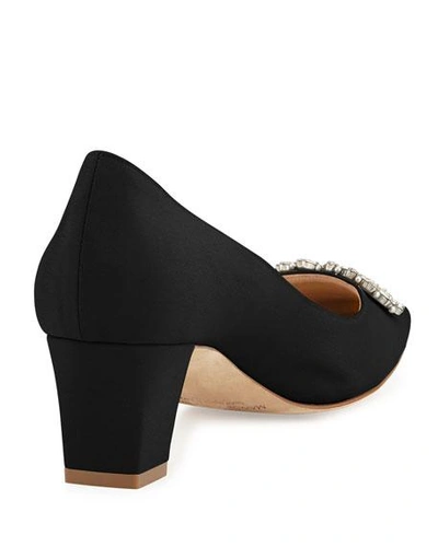 Manolo Blahnik Okkato Low-heel Crepe Pumps, Black In Black