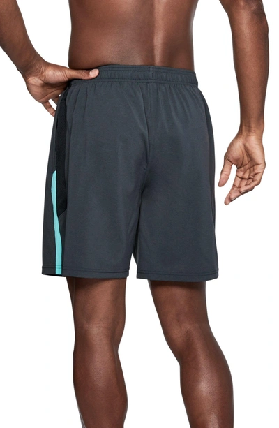 Shop Under Armour Launch Running Shorts In Black Heather/ Mint