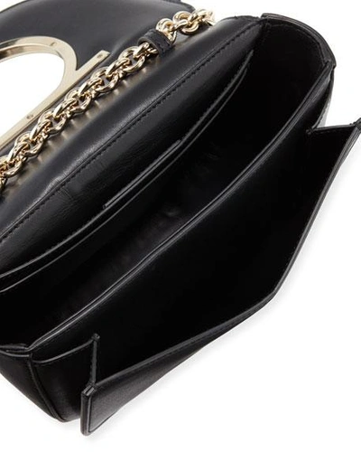 Shop Ferragamo Medium Vela Leather Shoulder Bag In Black