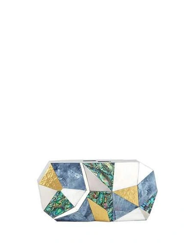 Shop Rafe Vivienne Faceted Shell Minaudiere Clutch Bag In Multi