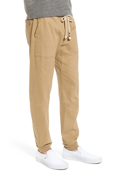 Shop Sol Angeles Essential Twill Jogger Pants In Khaki
