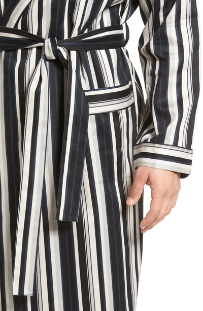 Shop Majestic Winslow Robe In Black Stripe