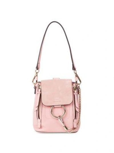 Shop Chloé Faye Leather & Suede Mini Backpack In Washed Pink