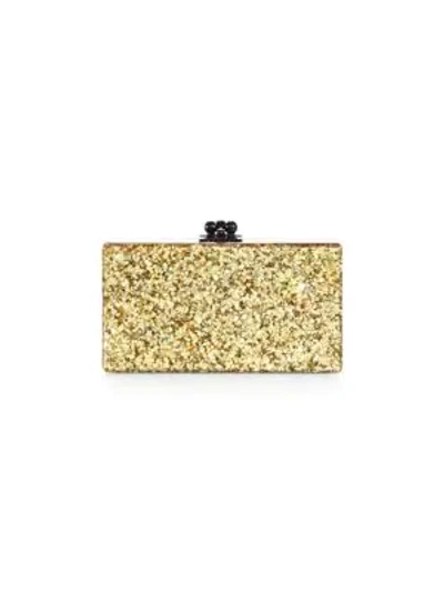 Shop Edie Parker Women's Jean Glitter Acrylic Box Clutch In Gold