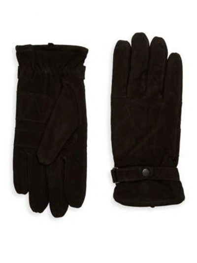 Shop Barbour Leather Gloves In Black