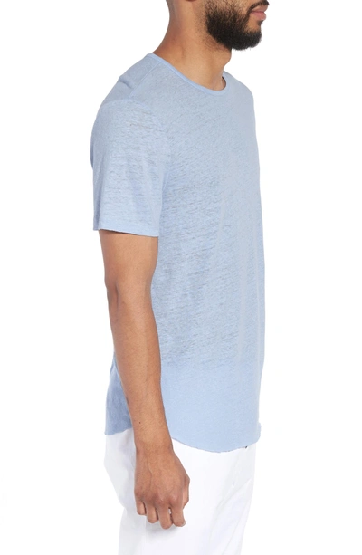 Shop Vince Raw Hem Linen & Cotton T-shirt In Feather