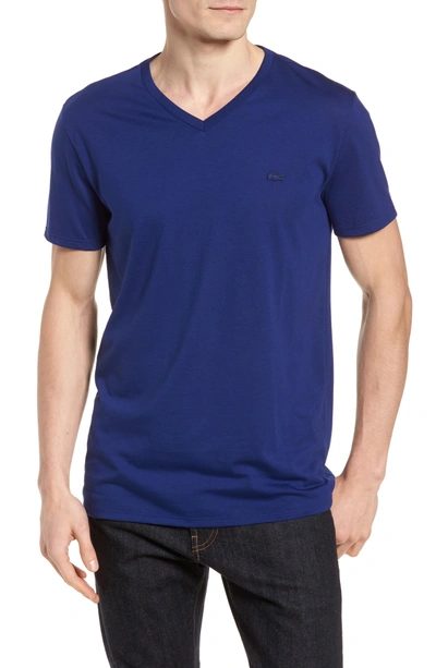 Shop Lacoste Pima Cotton T-shirt In Ocean Blue