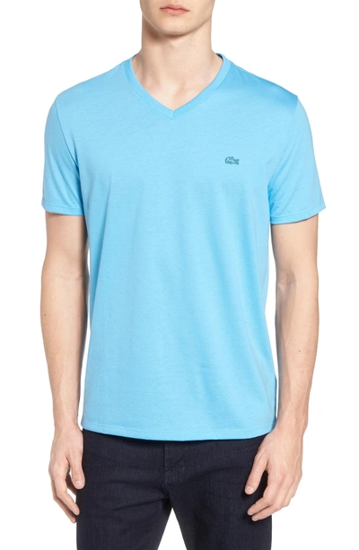 Shop Lacoste Pima Cotton T-shirt In Ocean Blue