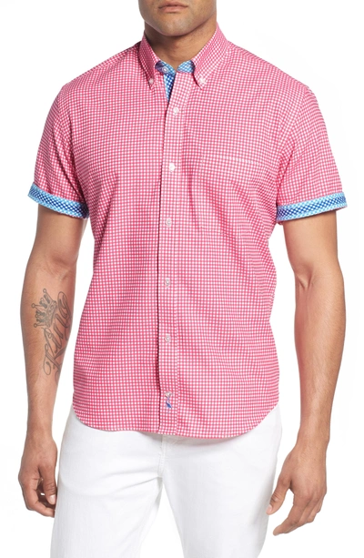 Shop Tailorbyrd Aden Regular Fit Sport Shirt In Coral