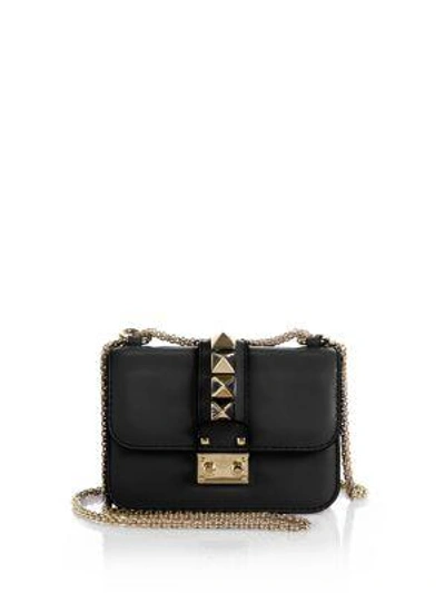 Shop Valentino Rockstud Lock Mini Shoulder Bag In Black