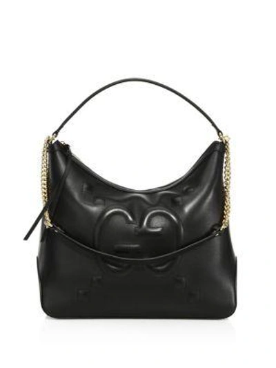 Shop Gucci Gg-embossed Leather Hobo Bag In Nero
