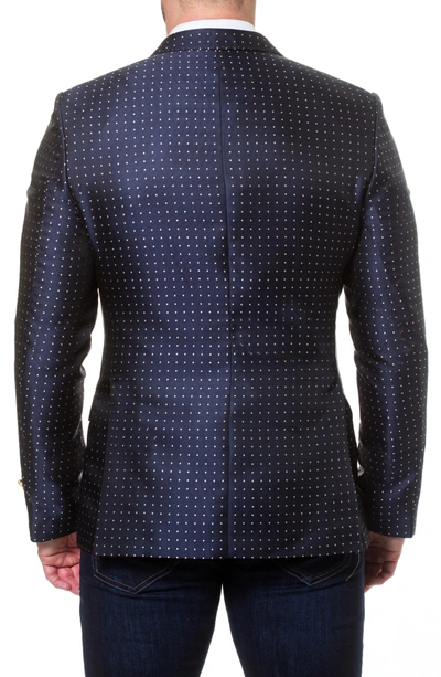 Shop Maceoo Descartes Dot Linen & Cotton Blend Sport Coat In Blue