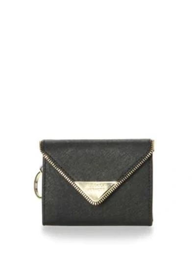 Shop Rebecca Minkoff Molly Metro Leather Wallet In Black