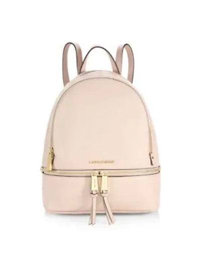 Shop Michael Michael Kors Rhea Zip Leather Backpack In Soft Pink