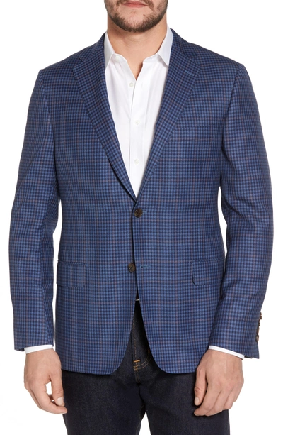 Shop Hickey Freeman Classic B Fit Check Wool Sport Coat In Blue