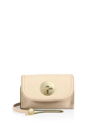 Shop See By Chloé Lois Leather Mini Saddle Bag In Nude