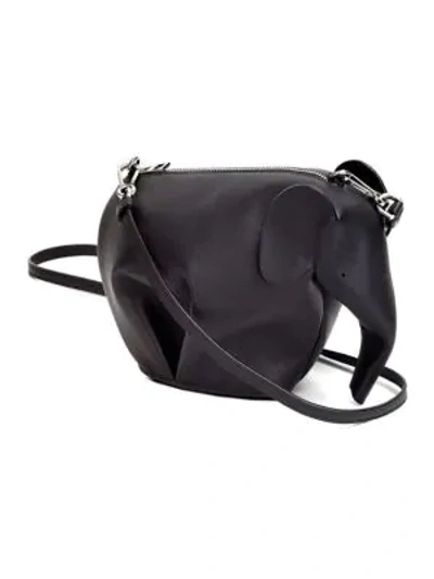 Shop Loewe Mini Leather Elephant Crossbody Bag In Black