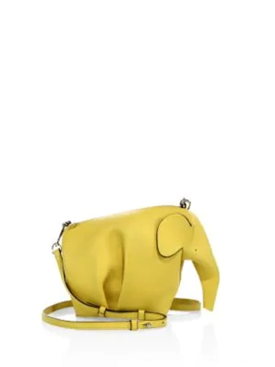 Shop Loewe Women's Mini Elephant Leather Crossbody Bag In Yellow
