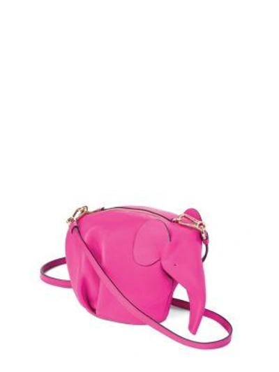 Shop Loewe Mini Leather Elephant Crossbody Bag In Fuchsia