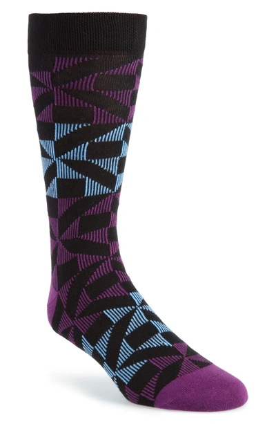 Shop Ted Baker Newhome Geometric Socks In Purple