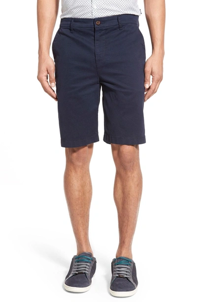 Shop Paige 'thompson' Slim Fit Shorts In Navy Cadet