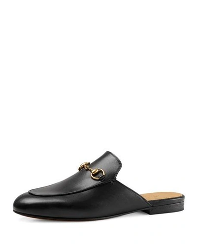 Shop Gucci Princetown Leather Mules In Nero