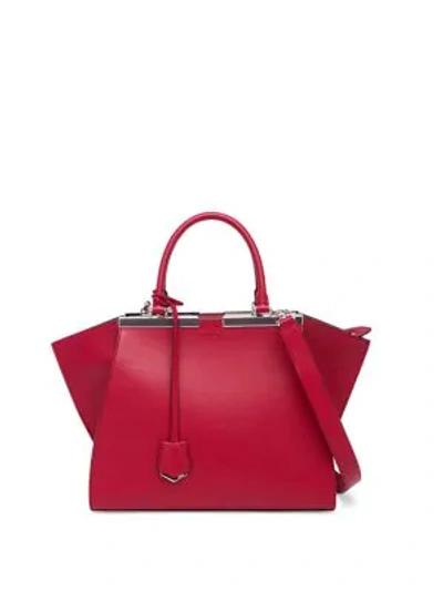 Shop Fendi 3jours Leather Satchel In Ribes