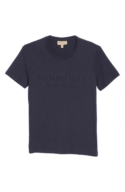 Shop Burberry Martford Logo T-shirt In Navy Melange