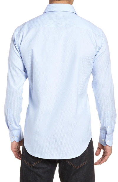 Shop Bugatchi Shaped Fit Textured Dress Shirt In Sky