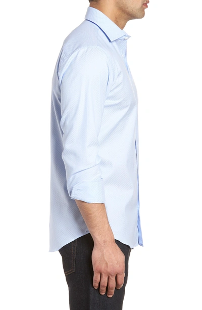 Shop Bugatchi Shaped Fit Textured Dress Shirt In Sky