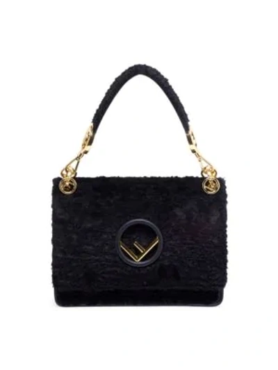 Shop Fendi Kan I F Velvet Shoulder Bag In Nero