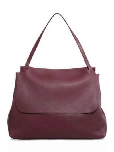 Shop The Row Leather Top-handle 14 Satchel In Burgundy