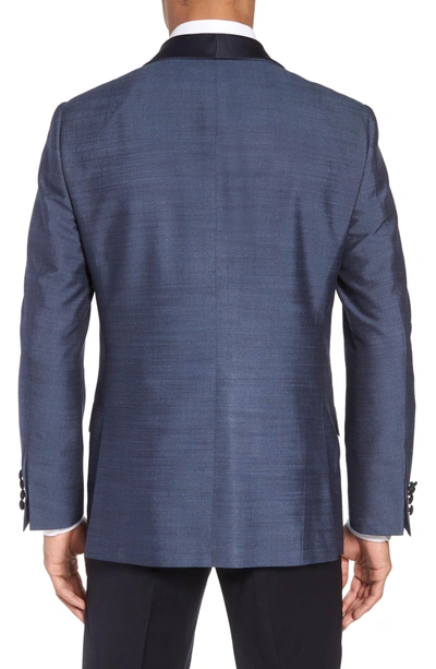 Shop Hickey Freeman Classic B Fit Silk Dinner Jacket In Slate Blue Solid