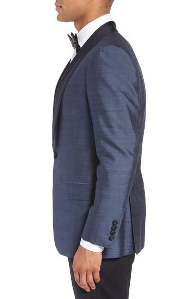 Shop Hickey Freeman Classic B Fit Silk Dinner Jacket In Slate Blue Solid