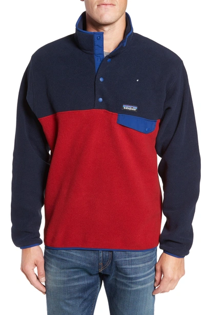 Shop Patagonia Synchilla Snap-t Fleece Pullover In Classic Red