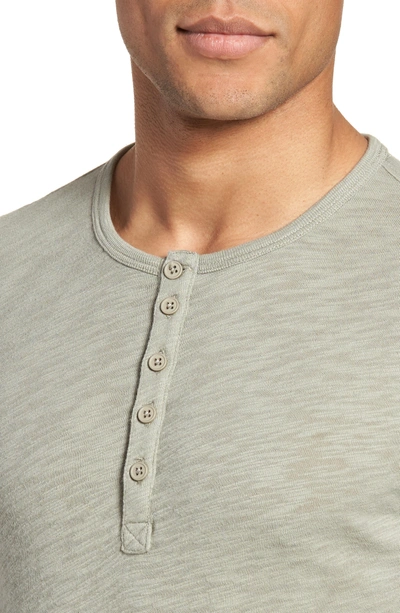 Shop Atm Anthony Thomas Melillo Raw Edge Henley In Pale Moss