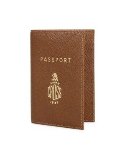 Shop Mark Cross Leather Passport Case In Acorn