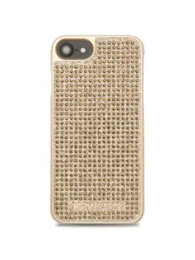 Shop Michael Kors Pave Crystal Iphone 7 Case In Gold