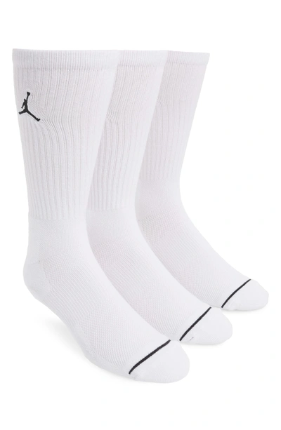 Shop Nike Jumpman 3-pack Dry Crew Socks In White/ Black/ Red