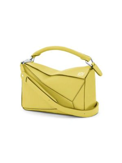 Shop Loewe Puzzle Small Leather Shoulder Bag In Yellow