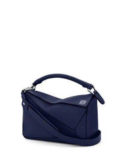 Shop Loewe Puzzle Small Leather Shoulder Bag In Marine