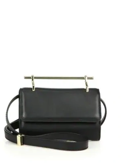Shop M2malletier Mini Fabricca Leather Crossbody Bag In Black