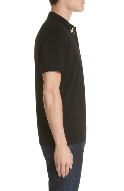 Shop Burberry Bedford Abown Pique Polo In Black