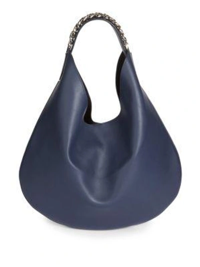 Shop Givenchy Infinity Medium Leather Hobo Bag In Night Blue