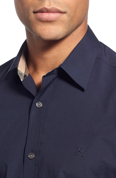 Shop Burberry Cambridge Aboyd Sport Shirt In Bright Navy