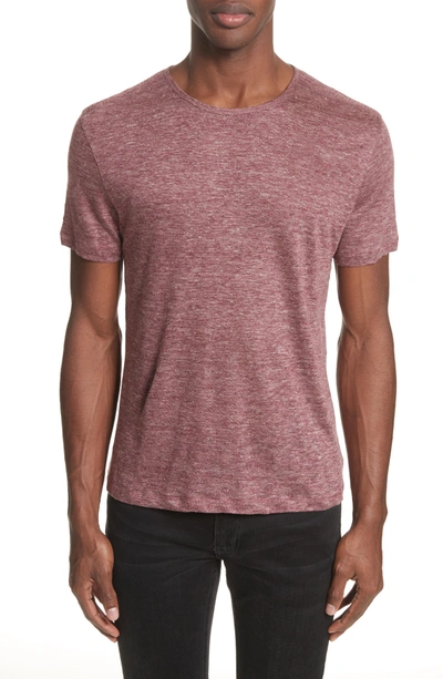 Shop John Varvatos Linen T-shirt In Cranberry