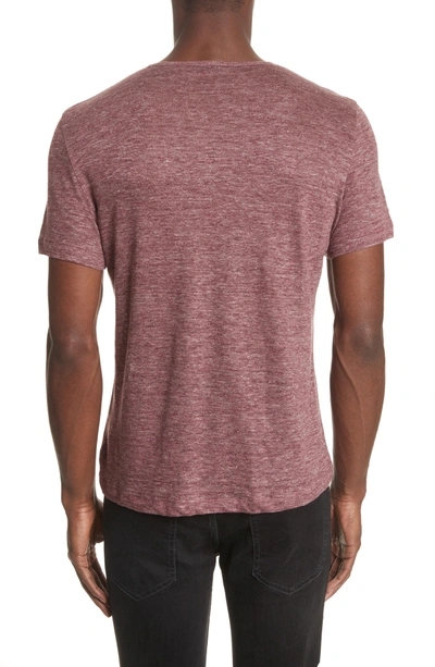 Shop John Varvatos Linen T-shirt In Cranberry